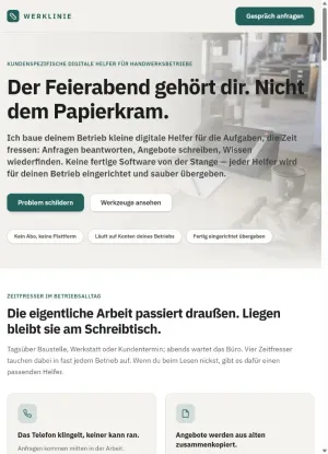 Werklinie: Werkzeuge für das Handwerk in der mobilen Ansicht